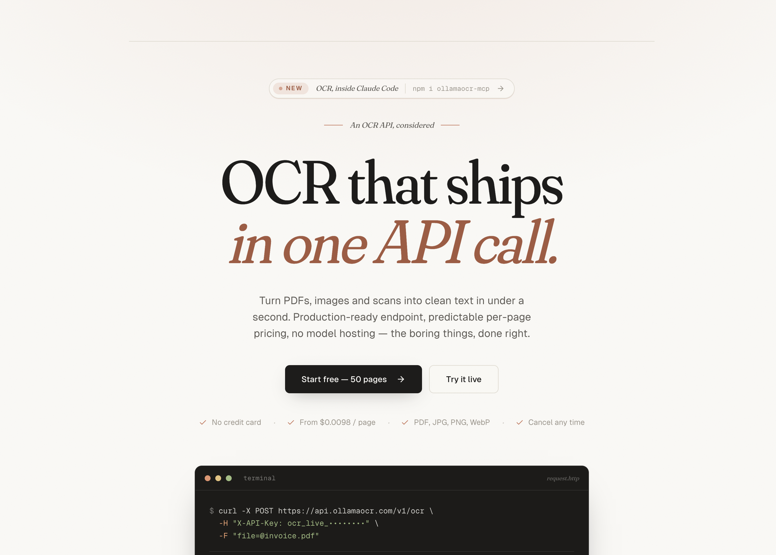 OllamaOCR screenshot